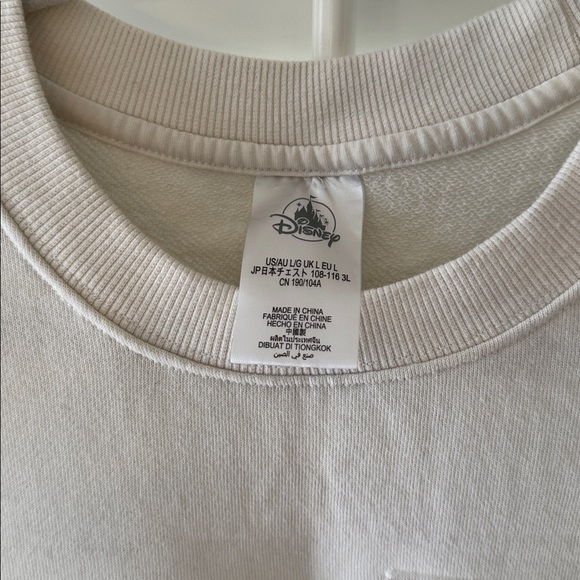 DISNEY PARKS Star Command Buzz Lightyear Sweatshirt Off White Sweater Size LG - Picture 4 of 9